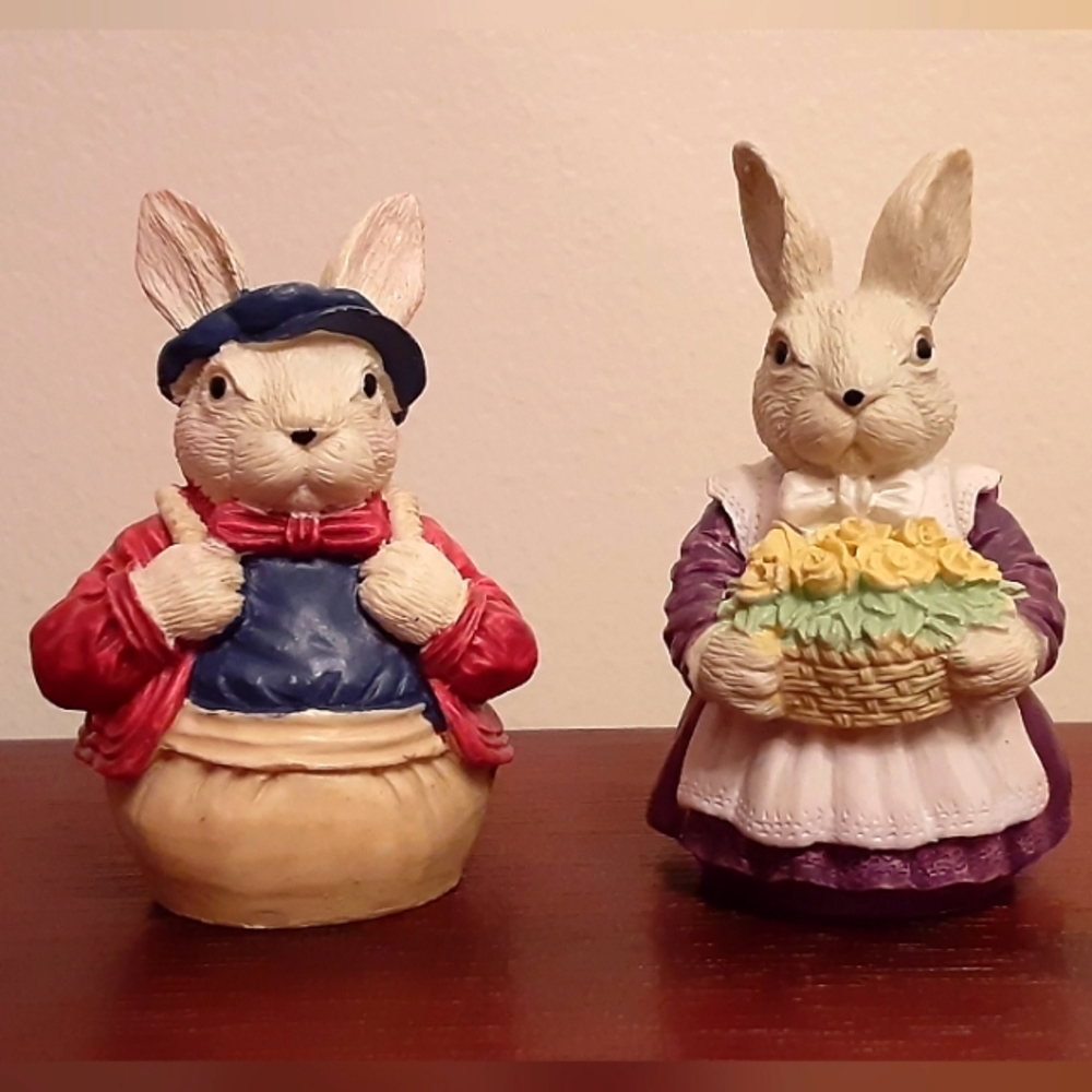 SET OF TWO Vintage Easter Bunnies